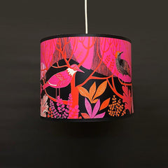 pink and black bird lampshade