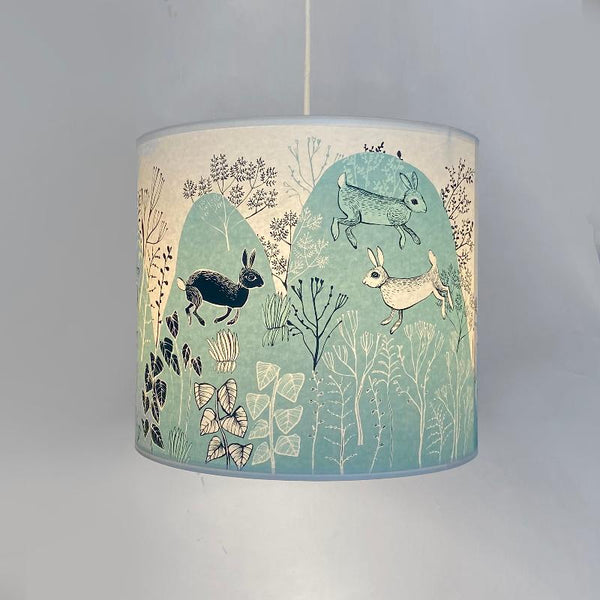 Rabbit lampshade teal