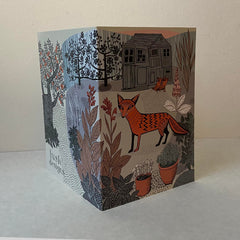 Lush designs fox in the garden print greeting card