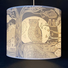 Large Grey Owl Lampshade SECOND Pendant