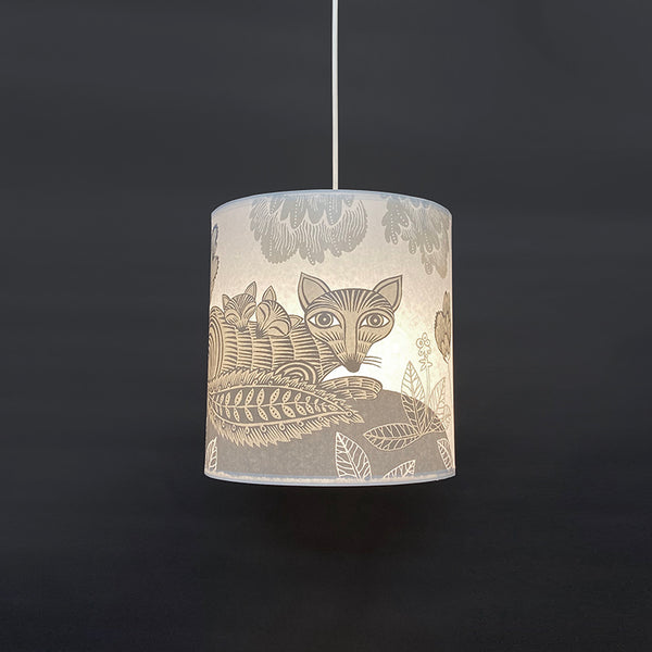 Fox and Cubs Lampshade Grey SECOND