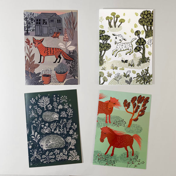 Set of 4 cards, The Wild and The Woolly