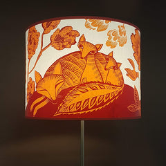 Large Fox and Cubs Lampshade Orange SECOND (lamp)