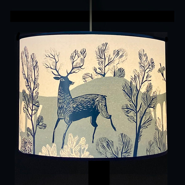 Large blue Stag lampshade SECOND pendant